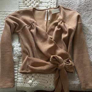 Anthropologie faux wrap sweater
